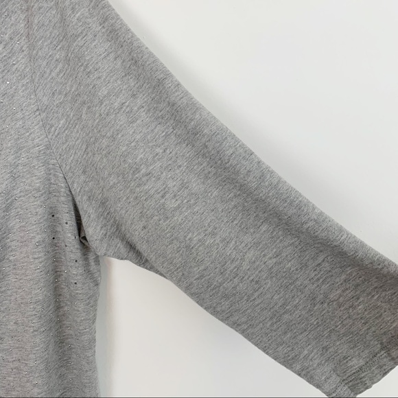 🌷Talbots Woman Petites Gray Drape Neck Sparkle 2X - Picture 3 of 7